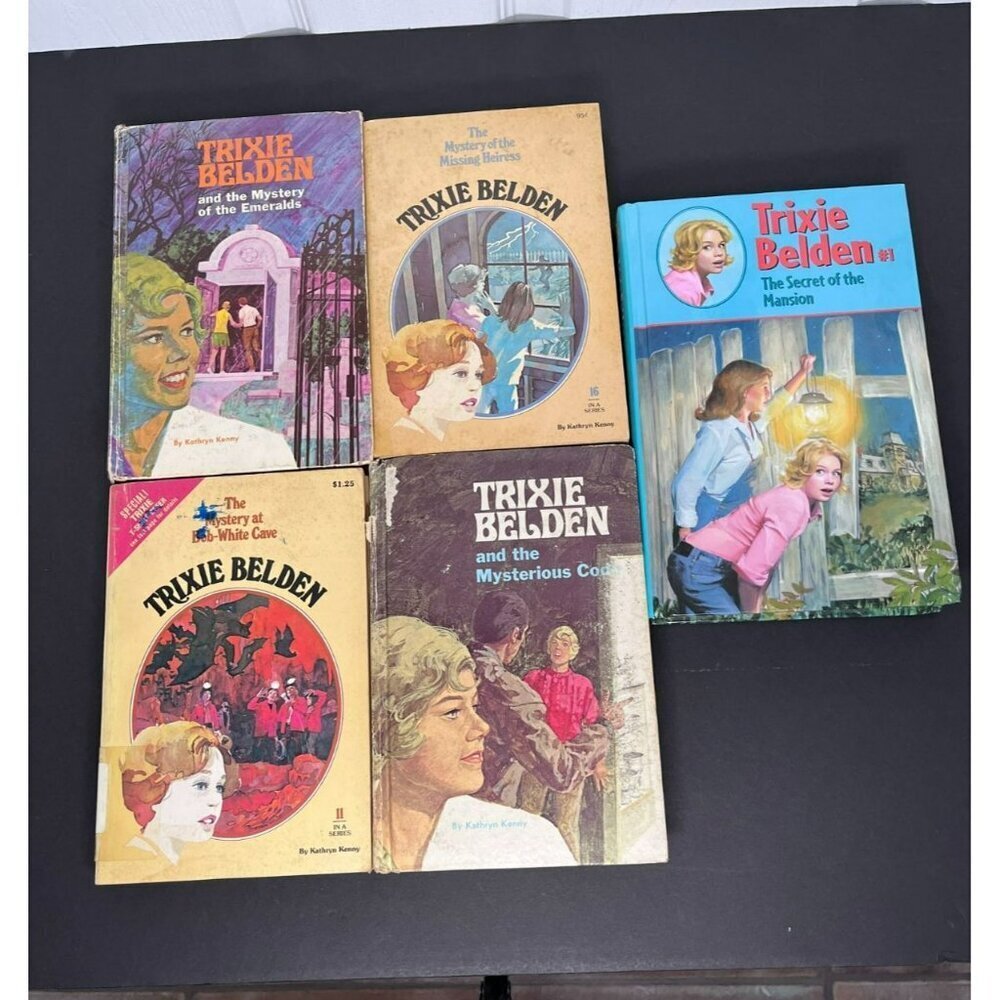 Lot of 5 Trixie Belden Books 70's some damage